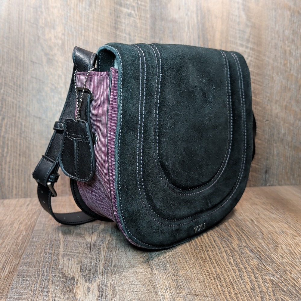 5.11 Tactical Alice Saddle Bag Womens Black Suede Cover Shoulder Crossbody Bag